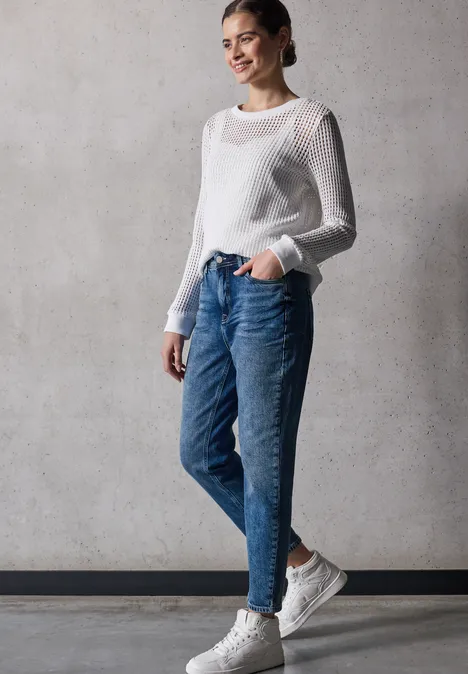 Jeans im Mom Fit Medium Blue Wash