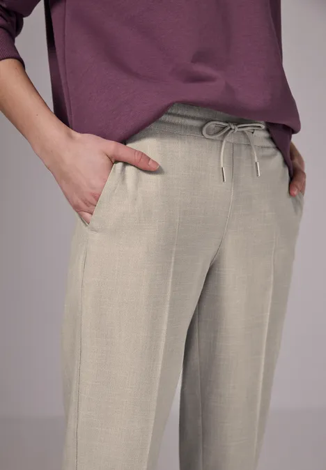 Joggpants im Melange-Look sheer beige mel.