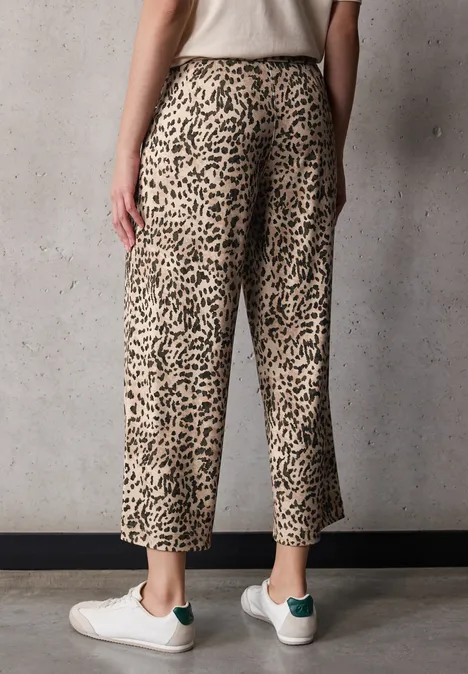 Culotte im Leo-Look creamy brown