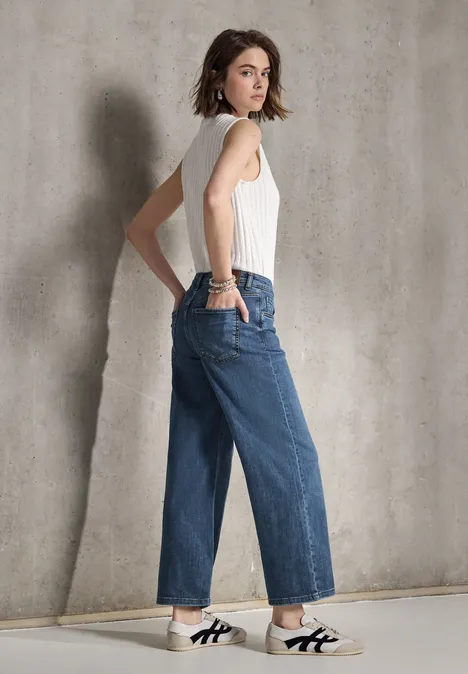 Jeans Culotte mid blue wash