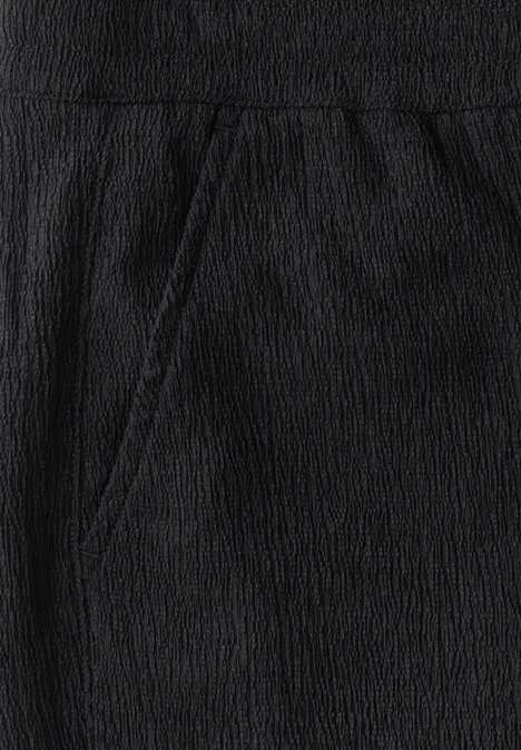 Straight Leg Strukturhose Black