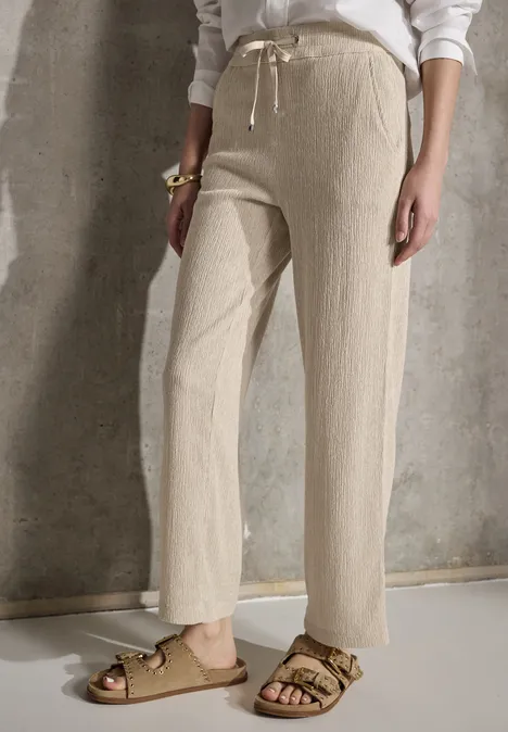 Straight Leg Strukturhose moonstone sand