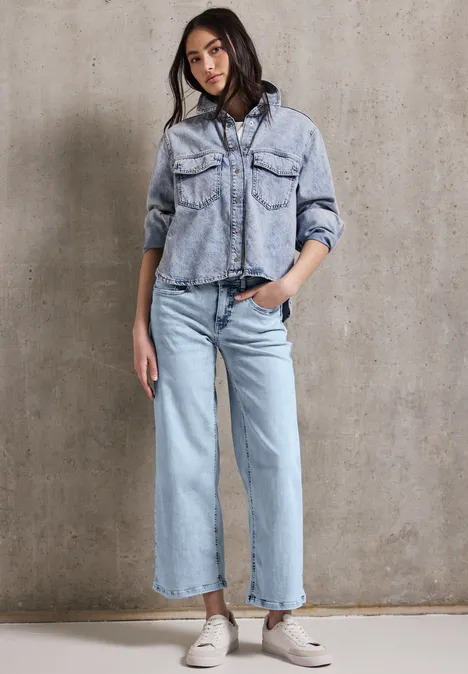 Jeans Culotte authentic bleached wash
