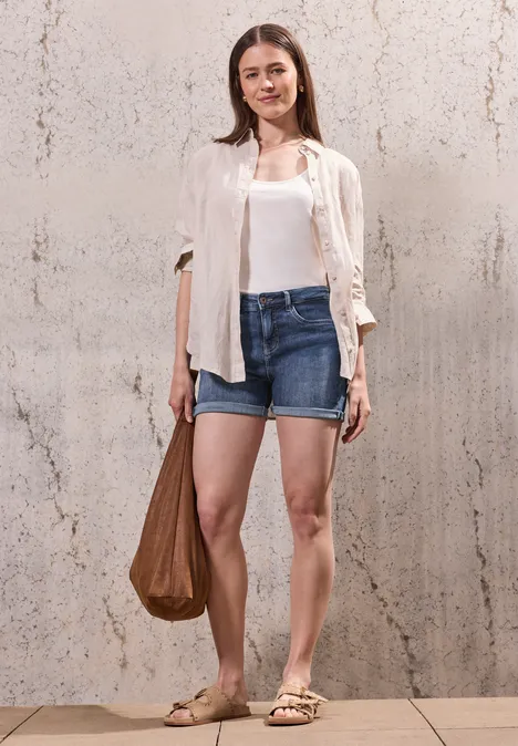 Jeansshorts im Casual Fit Dark Blue Wash