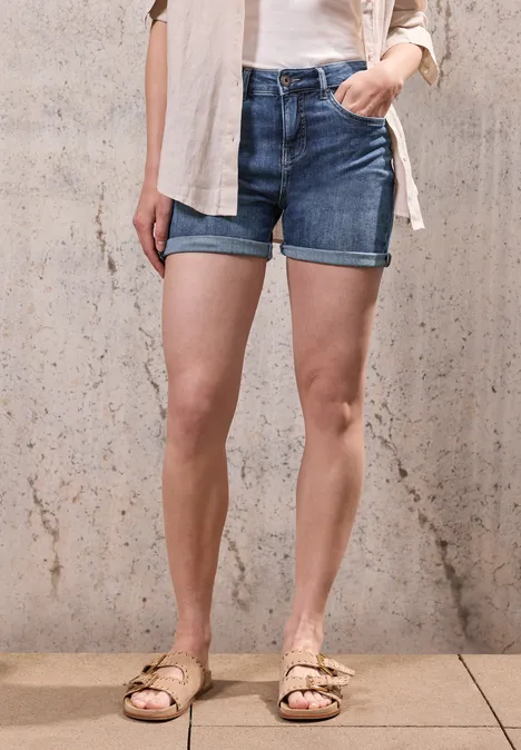 Jeansshorts im Casual Fit Dark Blue Wash