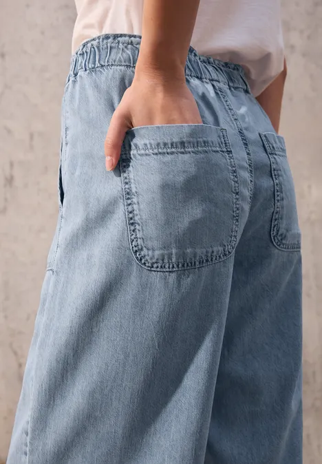 Paperbag Wide Leg Jeans Light blue washed