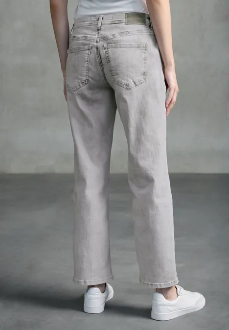 Straight Leg Jeans Light Grey Random
