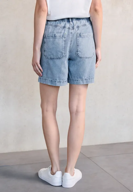 Paperbag Jeansshorts Ultra Bleach Wash