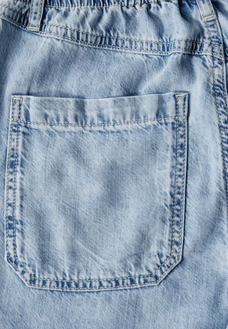 Paperbag Jeansshorts Ultra Bleach Wash