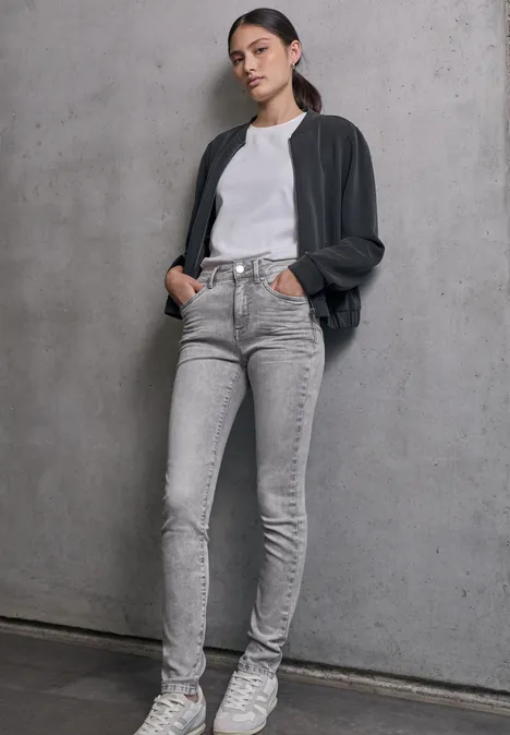 Skinny Fit Jeans Light Grey Random