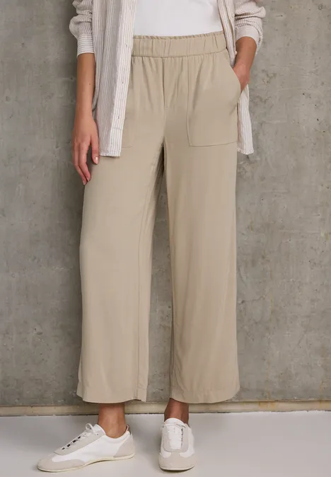 Viskose-Culotte sandshell beige