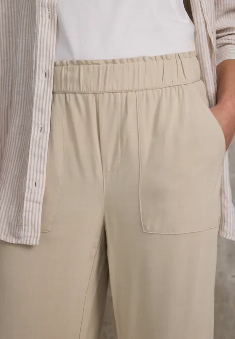Viskose-Culotte sandshell beige