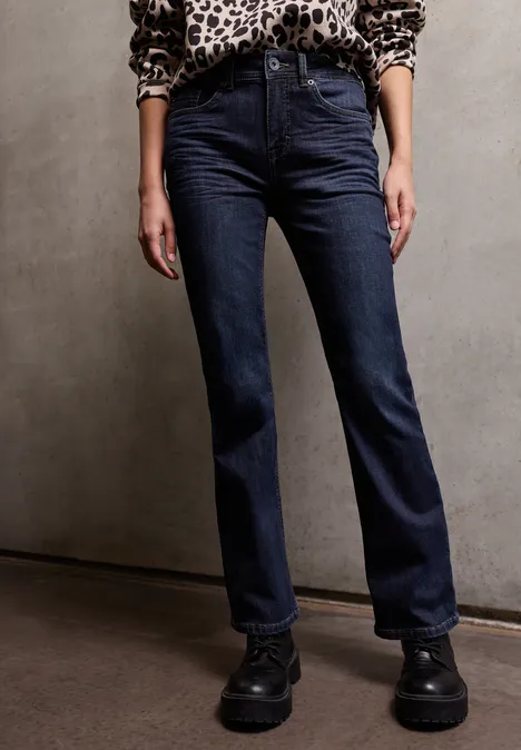 Bootcut Jeans Dark Blue Clean Wash