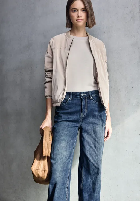 Wide Leg Jeans Dark Blue Clean Wash