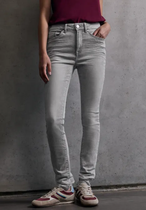 Skinny Fit Jeans Light Grey Random