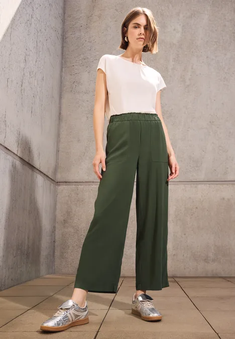 Culotte in Unifarbe kale green