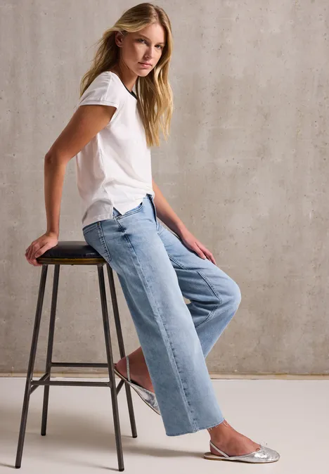 Jeans Culotte Light Blue Wash