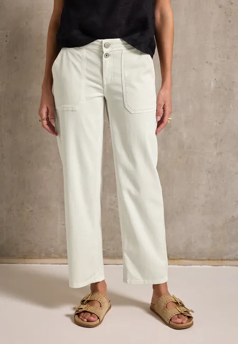 Straight Leg Jeans Ecru washed