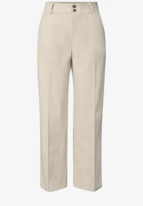 Straight Leg pantalon en velours côtelé morn beige