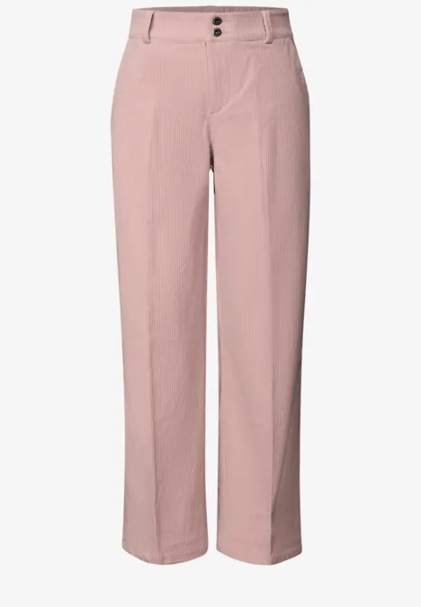 Straight Leg pantalon en velours côtelé sepia rose