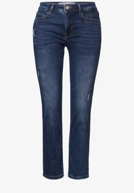 Straight Leg Jeans Dark Blue Wash