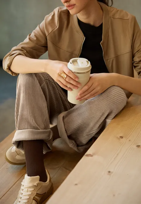 Straight Legs corduroy broek tan brown
