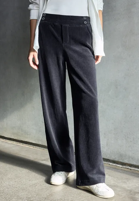 Straight Leg Cordhose ink blue night