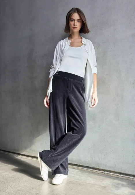 Straight Leg Cordhose ink blue night