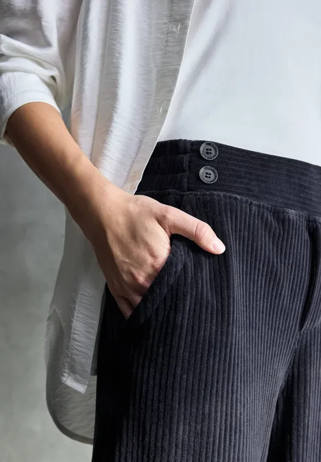 Straight Leg Cordhose ink blue night