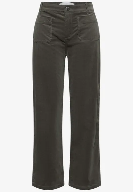 Cordhose mit Patch Pockets hollow green