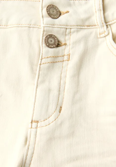 Straight Leg Jeans Ecru washed