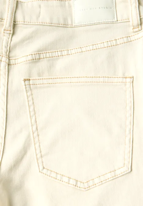 Straight Leg Jeans Ecru washed