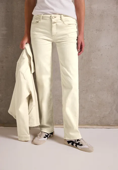 Straight Leg Jeans Ecru washed