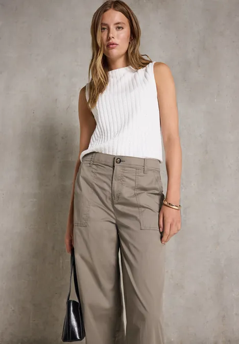 Hose aus Baumwollmix dark sandshell beige
