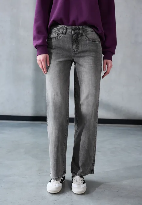 Wide Leg Jeans black washed