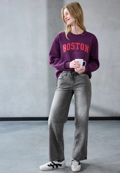 Wide Leg Jeans black washed