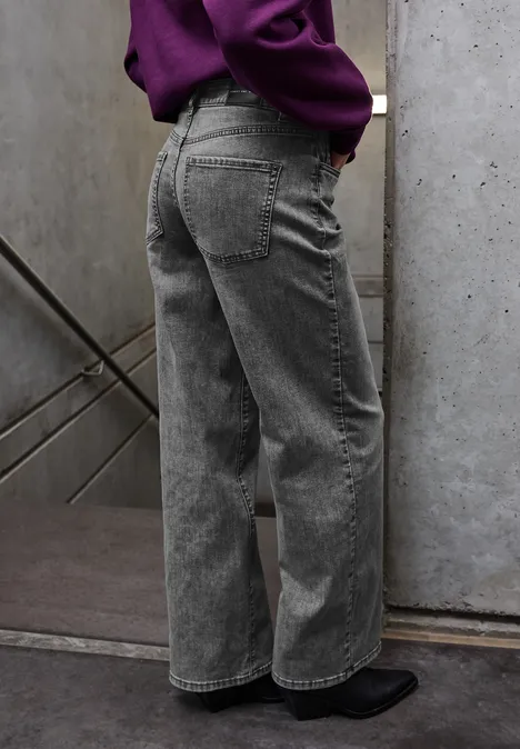 Wide Leg Jeans black washed