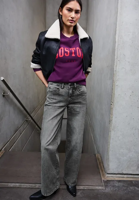 Wide Leg Jeans black washed