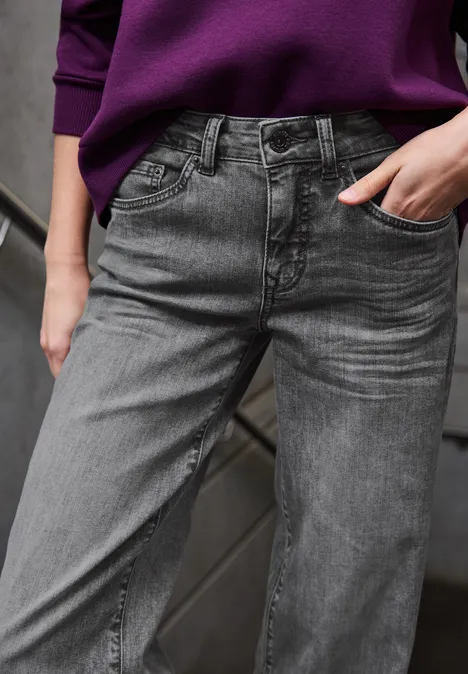 Wide Leg Jeans black washed