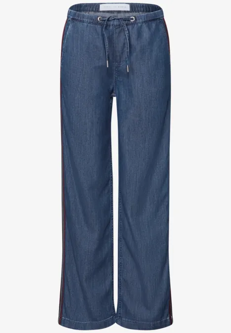 Jeans mit Gallonstreifen soft indigo washed