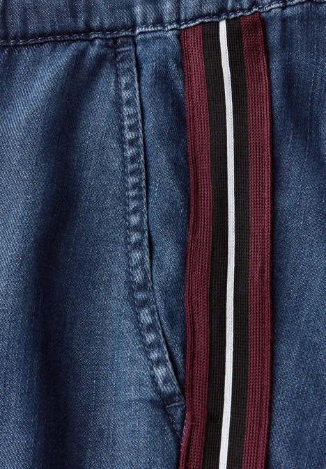 Jeans mit Gallonstreifen soft indigo washed