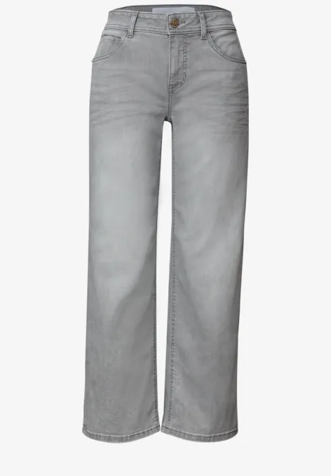 Wide Leg Jeans light grey random washed