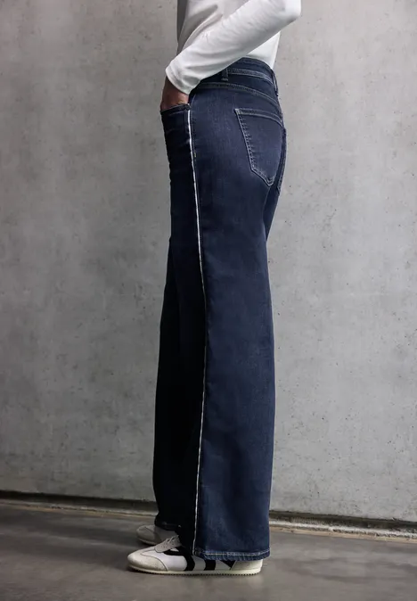 Wide Leg Jeans Dark blue washed