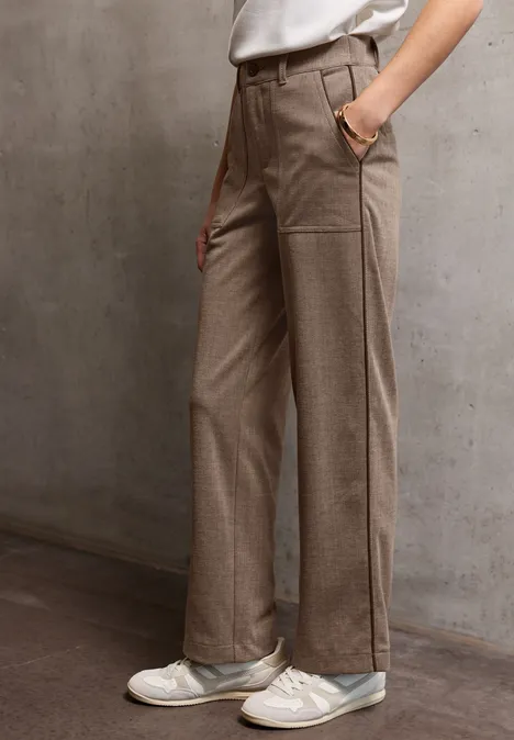 Straight Leg Melange Hose sandstone beige mel.