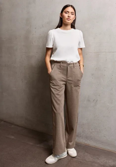 Straight Leg Melange Hose sandstone beige mel.