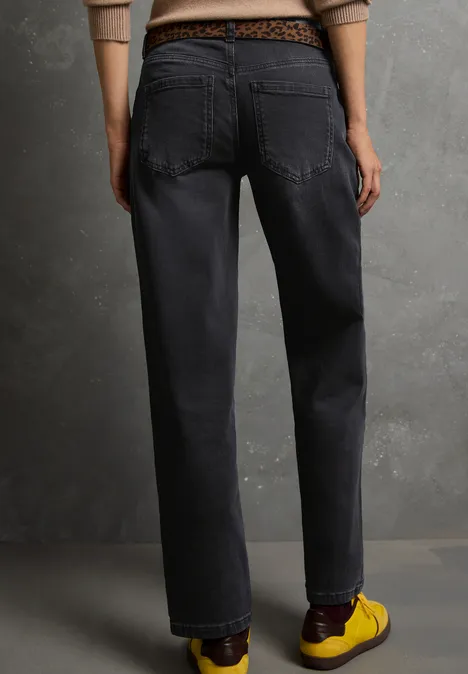 Straight Leg Jeans Black Washed