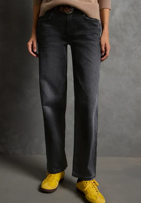 Straight Leg Jeans Black Washed