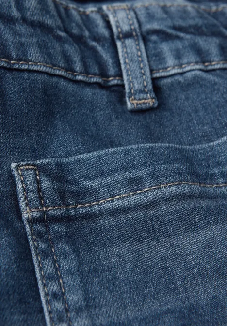 Paperbag Jeans im Loose Fit Medium Blue Washed