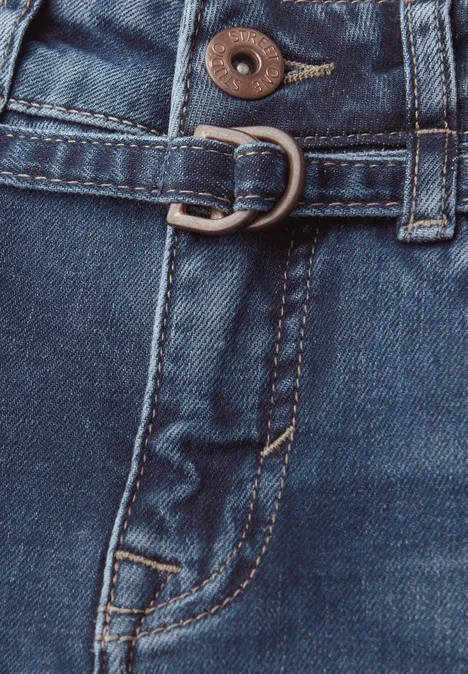 Wide Leg Jeans mit Detail Medium Blue Wash