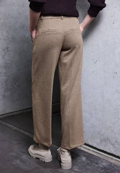 Wide Leg Melange Hose rustic brown mel.